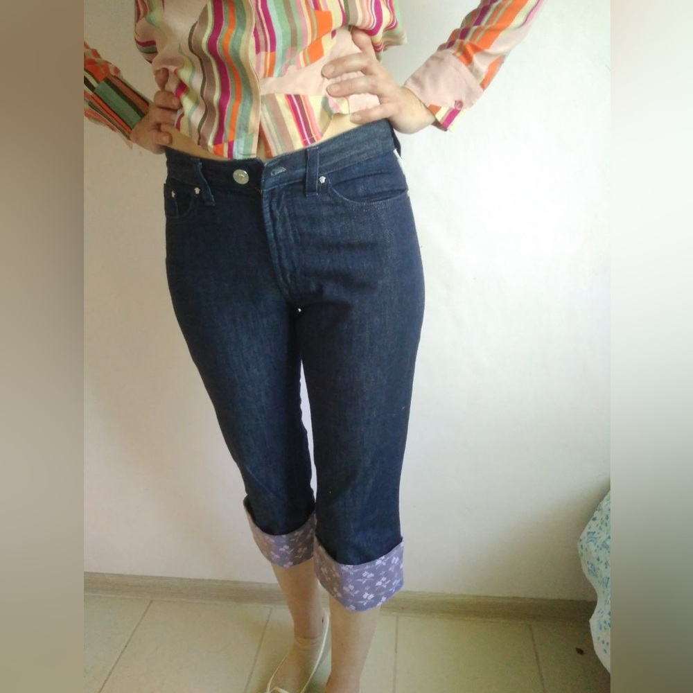 Versace Dark Blue Cropped Jeans